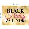 Naklejka na witrynę - W01D 59x80cm Black Friday złoty róż