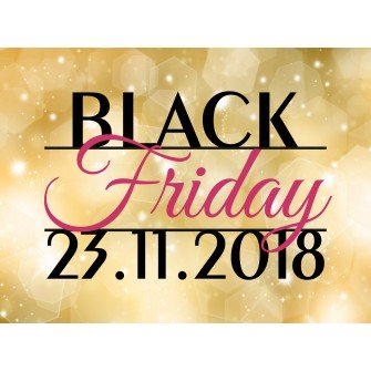 Naklejka na witrynę - W01D 59x80cm Black Friday złoty róż