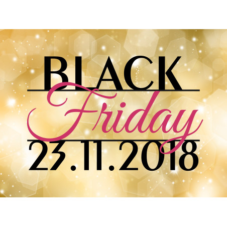Naklejka na witrynę - W01D 59x80cm Black Friday złoty róż