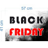 Naklejka na witrynę - W02A 41x57cm BLACK FRIDAY czarny tiul