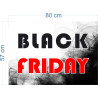 Naklejka na witrynę - W02A 57x80cm BLACK FRIDAY czarny tiul