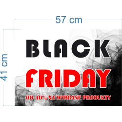 Naklejka na witrynę - W02C 41x57cm BLACK FRIDAY czarny tiul