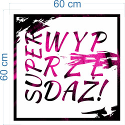 Naklejka na witrynę - W03E 60x60cm CZARNY PIĄTEK super wyprzedaż