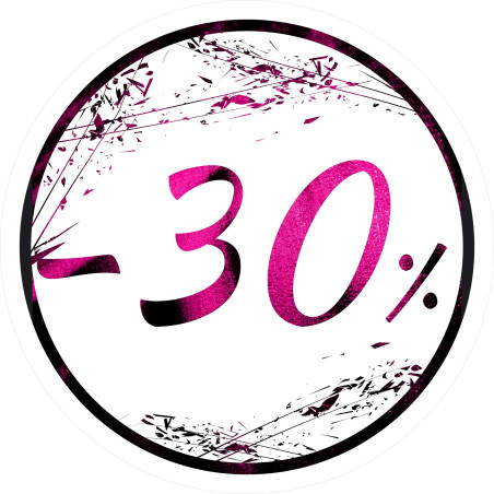 Naklejka na witrynę - W03G30 śr.25cm CZARNY PIĄTEK 30%