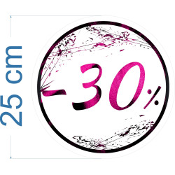 Naklejka na witrynę - W03G30 śr.25cm CZARNY PIĄTEK 30%