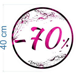 Naklejka na witrynę - W03G70 śr.40cm CZARNY PIĄTEK 70%