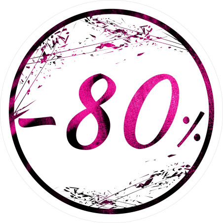 Naklejka na witrynę - W03G80 śr.25cm CZARNY PIĄTEK 80%