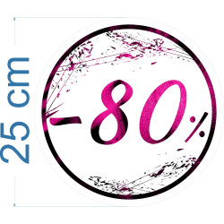 Naklejka na witrynę - W03G80 śr.25cm CZARNY PIĄTEK 80%