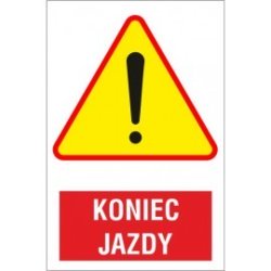 tabliczka na wyciagi NW04 uwaga koniec jazdy