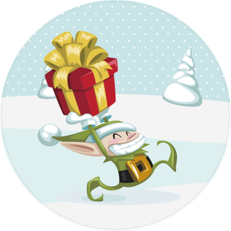 Naklejka na witrynę - W05I radosny elf bajka