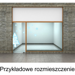 Naklejka na witrynę - W06B choinka 100x64cm
