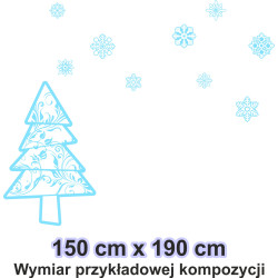 Naklejka na witrynę - W06B choinka 100x64cm