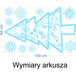 Naklejka na witrynę - W06B choinka 100x64cm