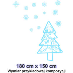 Naklejka na witrynę - W06B choinka 120x77cm