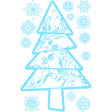 Naklejka na witrynę - W06B choinka 120x77cm