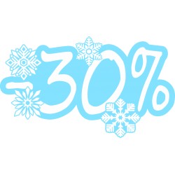 Naklejka na witrynę - W06D30 wyprzedaż -30% Winter Sale