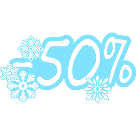 Naklejka na witrynę - W06D50 wyprzedaż -50% Winter Sale