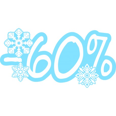 Naklejka na witrynę - W06D60 wyprzedaż -60% Winter Sale
