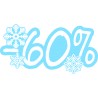 Naklejka na witrynę - W06D60 wyprzedaż -60% Winter Sale