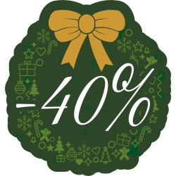 Naklejka na witrynę - W07D40 zielone święta rabaty -40%