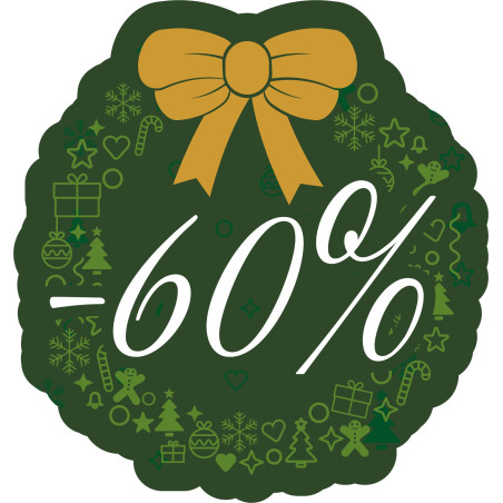 Naklejka na witrynę - W07D60 zielone święta rabaty -60%