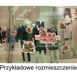 Naklejka na witrynę - W08D walentynkowe rabaty 110x53cm