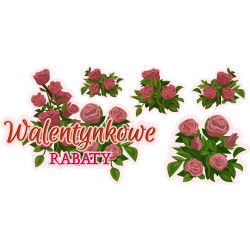 Naklejka na witrynę - W08D walentynkowe rabaty 110x53cm