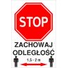 Naklejka STOP SK06 ZACHOWAJ ODLEGLOSC