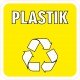 Naklejka NS48 Plastik odpadów na kosz na śmieci sztuczne