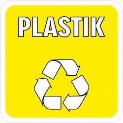 Naklejka NS48 Plastik odpadów na kosz na śmieci sztuczne