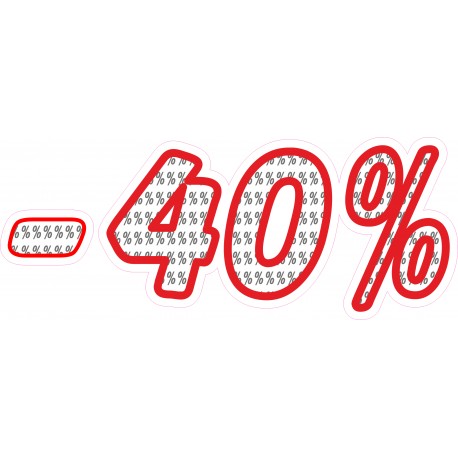 Naklejka na witrynę - WP1A40 procenty rabaty -40%