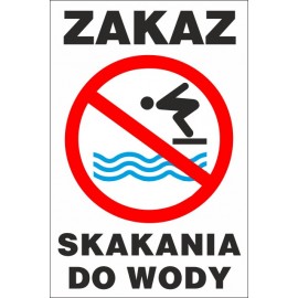 tabliczka zakaz skakania do wody ZK03