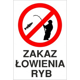 tabliczka zakaz łowienia ryb ZŁ02 z rysunkiem wędkarza