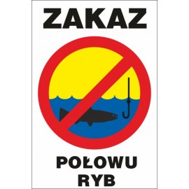 zakaz łowienia ryb ZŁ03 pozioma tabliczka
