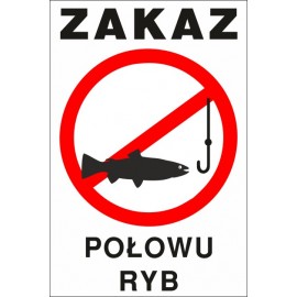 tabliczka zakaz połowu ryb ZŁ05