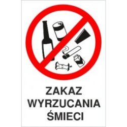 tabliczka Z03 zakaz wyrzucania śmieci