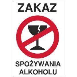 zakaz spożywania alkoholu ZA01 pęknięty kieliszek