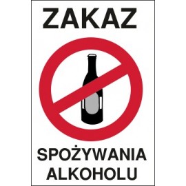 tabliczka zakaz spożywania alkoholu ZA04 butelka