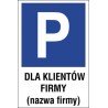 znak parking P11x dla klientów firmy nazwa firmy