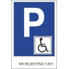 znak parking P19x inwalida nr rejestracyjny