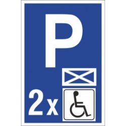 tabliczka znak parking P21 koperta 2 miejsca dla niepełnosprawnych