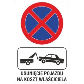 zakaz zatrzymywania i postoju ZZP02 usuniecie pojazdu na koszt wlasciciela