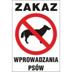 Tabliczka na słupku Z01s zakaz wprowadzania psów