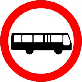 Naklejka znak zakazu  B-3a Zakaz wjazdu autobusów
