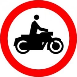 Naklejka znak zakazu B-4 Zakaz wjazdu motocykli