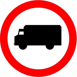 Naklejka B-5 Zakaz wjazdu samochodów ciężarowych