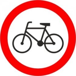 Naklejka znak zakazu B-9 Zakaz wjazdu rowerów