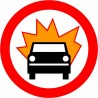 Naklejka B-13 zakaz wjazdu pojazdów z materiałami wybuchowymi lub łatwo zapalnymi