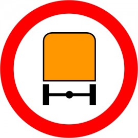 Naklejka znak zakazu B-13a zakaz wjazdu pojazdów z materiałami niebezpiecznymi
