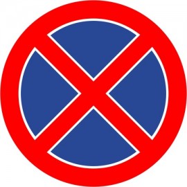 Naklejka znak zakazu B-36 zakaz zatrzymywania się